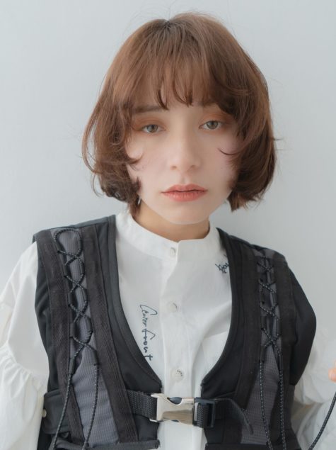 丸みのあるマッシュボブ